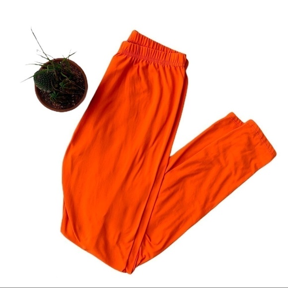 Leggings Depo Soft Orange Pull On Costume Leggings One Size Fits Most - Picture 1 of 13
